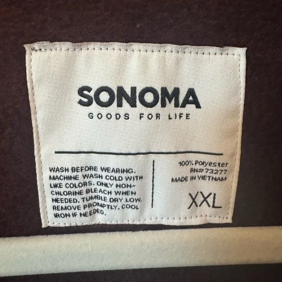 Sonoma Women’s Plum/Maroon Zip-Up Sweater size XXL - Picture 3 of 4